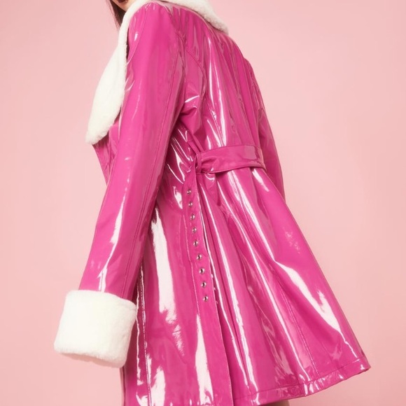 💖Sugarthrillz vinyl jacket with faux fur 💖 - Picture 3 of 13